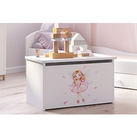 Daria White Toy Chest with Girl with Wings Print