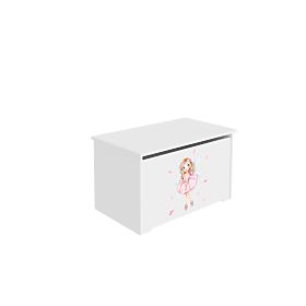 Daria White Toy Chest with Girl with Wings Print