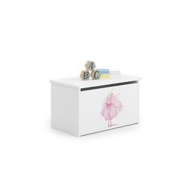 Daria White Toy Chest with Princess Print