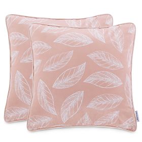 Decorative Cushion Cover CALM Powder Pink with Botanical Motif Classic Style Velvet 45x45 ame