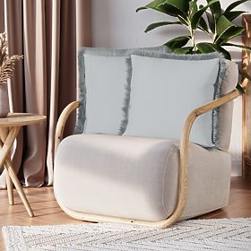 Decorative Cushion Cover CLEAR Gray with Boho Velvet Print 45x45 ameliahome