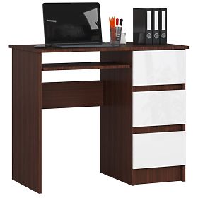 DESK A-6 CLP WENGE - WHITE RIGHT-SIDED