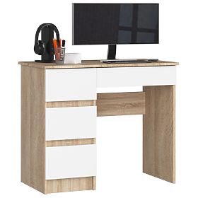 DESK A-7 CLP PK SONOMA OAK / WHITE LEFT-SIDED