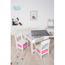 Ourbaby children's table with chairs with pink boxes, SENDA