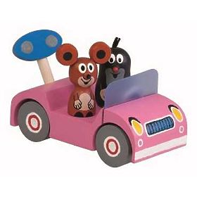 Detoa Wooden Car Pink - Little Mole on a Trip, Detoa