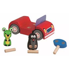 Detoa Wooden Red Car - Little Mole on a Trip