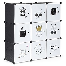 Children's Modular Wardrobe with Shelves 9 Compartments, MODERNHOME