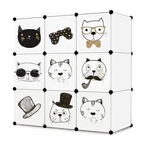 Children's Modular Cabinet Shelf for Kids 9x - Cats