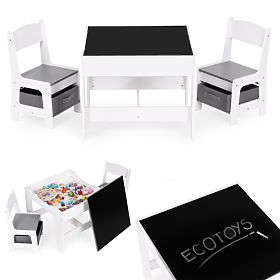 Children's Furniture Set Table + 2 Chairs with Board ECOTOYS, EcoToys