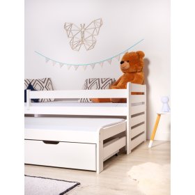 Cot with extra bed and barrier Praktik - White