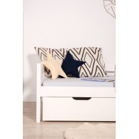 Children's bed Paul with a barrier - white