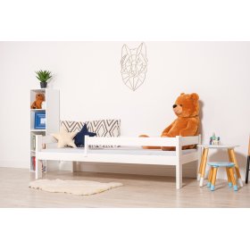 Children's bed Paul with a barrier - white