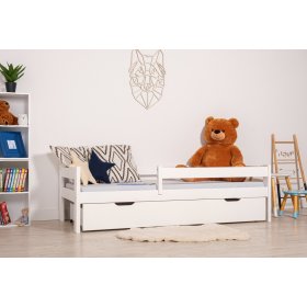 Children's bed Paul with a barrier - white