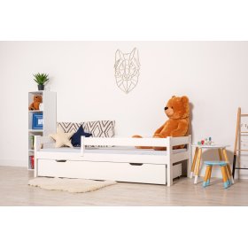 Children's bed Paul with a barrier - white