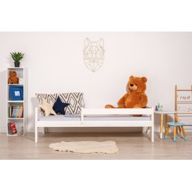 Children's bed Paul with a barrier - white