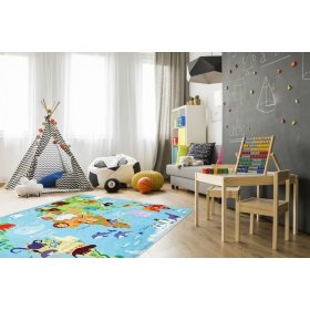 Children's rug - World map, VOPI