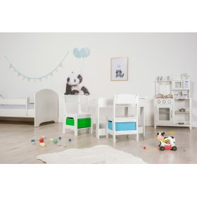 Ourbaby children's table with chairs with green and blue storage box, SENDA