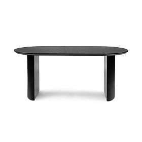 Dining Table Maurizio 180 cm, Black, Grooved