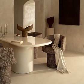 Dining Table Modesto 180 cm, Light Beige, Glossy