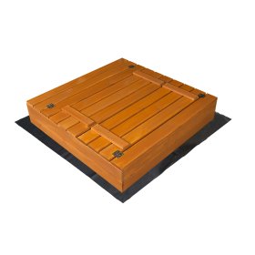Lockable sandbox with benches 100x100 cm