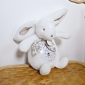 Doudou Music Box with Projection White Bunny