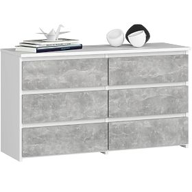 DRESSER CL100 6DR WHITE / CONCRETE