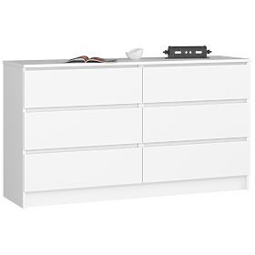 DRESSER K 140 cm 6 DRAWERS PK WHITE