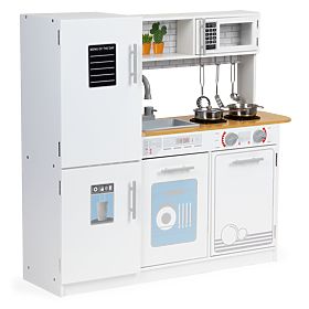 Wooden Kitchen for Kids LED Light + Pots ECOTOYS, EcoToys