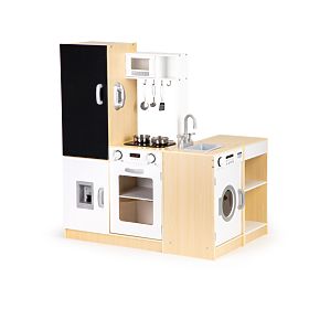 Wooden Kitchen for Children Separate Segments XXL Blackboard + LED ECOTOYS, EcoToys