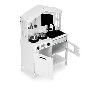 Wooden Kitchen for Children Oven Burners Microwave Accessories ECOTOYS, EcoToys
