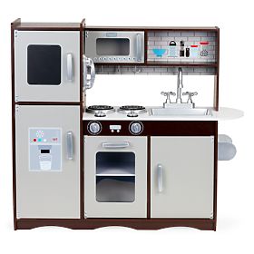 Large Wooden Kitchen for Children with Cabinets and Fridge ECOTOYS, EcoToys