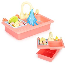 Sink with Water-Filled Faucet 12 Accessories Toy for Children, MULTISTORE