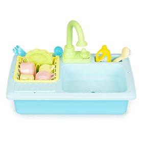 Sink with Water-Filled Faucet 12 Accessories Toy for Children, MULTISTORE