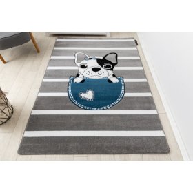 Children's carpet PETIT - Bulldog - gray-white