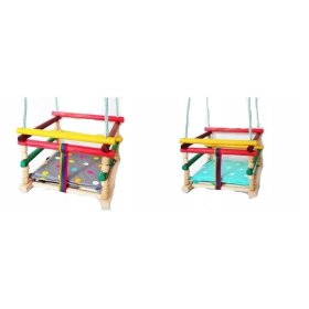 Wooden swing with cushion - colored, Evistol