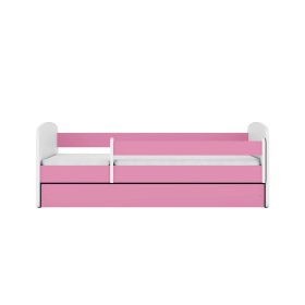 Children's bed with Ourbaby barrier - pink-white