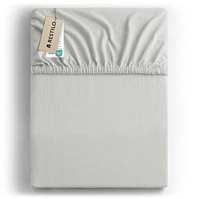 Fitted Sheet AMBER color white classic style material jersey 80-90x200 DecoKing