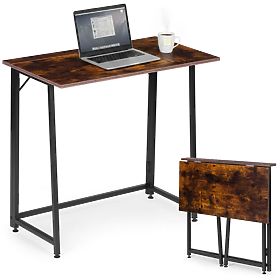 Folding Computer Desk 80x45 cm Laptop Table Loft Antique Walnut ModernHome