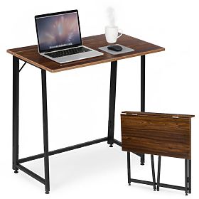 Folding Computer Desk 80x45 cm Laptop Table Loft Dark Walnut ModernHome
