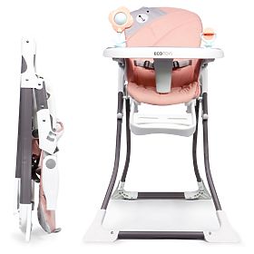 Folding Pink High Chair ECOTOYS