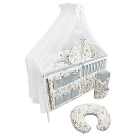 Forest animals cot - gray