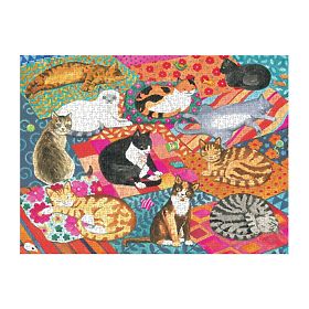 Galison Puzzle Lounging Cats 1000 Pieces