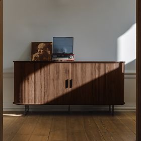 Gliss Dresser, Rounded, Slats, Dark Walnut, lectus