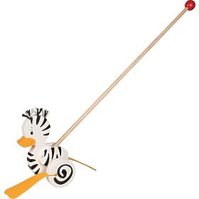 Pull animal on a stick Goki - Zebra duckling