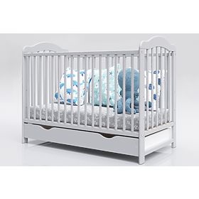 Children's Crib Alek with Removable Slats - Grey