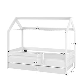 House Bed Sofie 160x80 cm - Gray