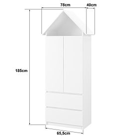 Sofie House-Shaped Wardrobe - White