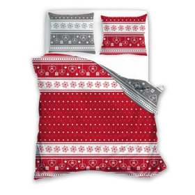 Red-grey Christmas bedding 140x200cm + 70x90cm, Faro