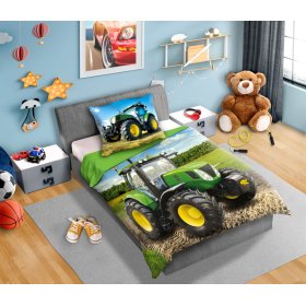 Children's bedding 140x200 cm + 70x90 cm Green tractor, Faro