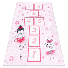 JUNIOR 51828.802 Washing Mat Hopscotch, Ballerina for Kids Anti-slip - Pink, F.H.Kabis
